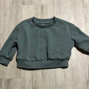 Dark Green Cropped Sweatshirt